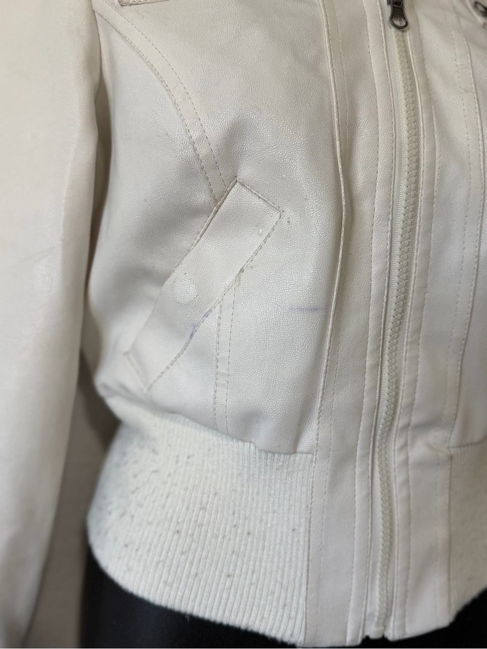 Bratzcore Vintage Wet Seal Ivory Zip-Up Bomber Jacket - Picture 4 of 7